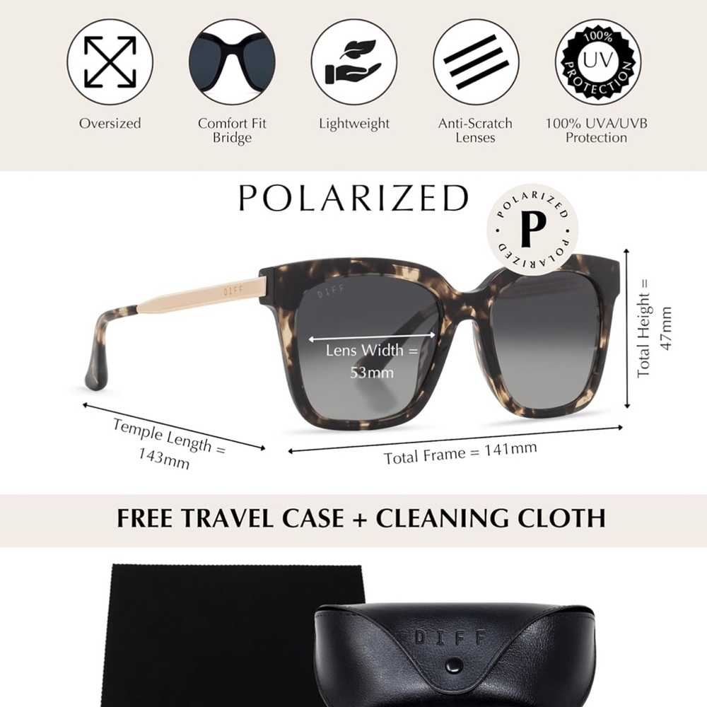 Diff Eyewear Black Sunglasses - Picture 13 of 15